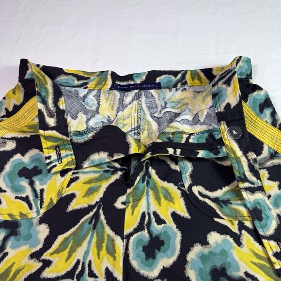 Mon Petit Oiseau Anthropologie Skirt Sz S Black Yellow Blue Floral Cotton Unusua - Picture 11 of 12